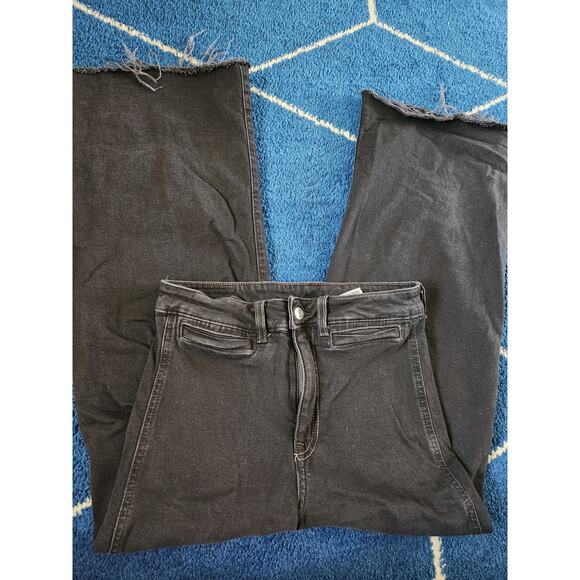 H&M Women's High Waisted Wide Bottom Boyfriend Denim Jeans-6 - Picture 3 of 8